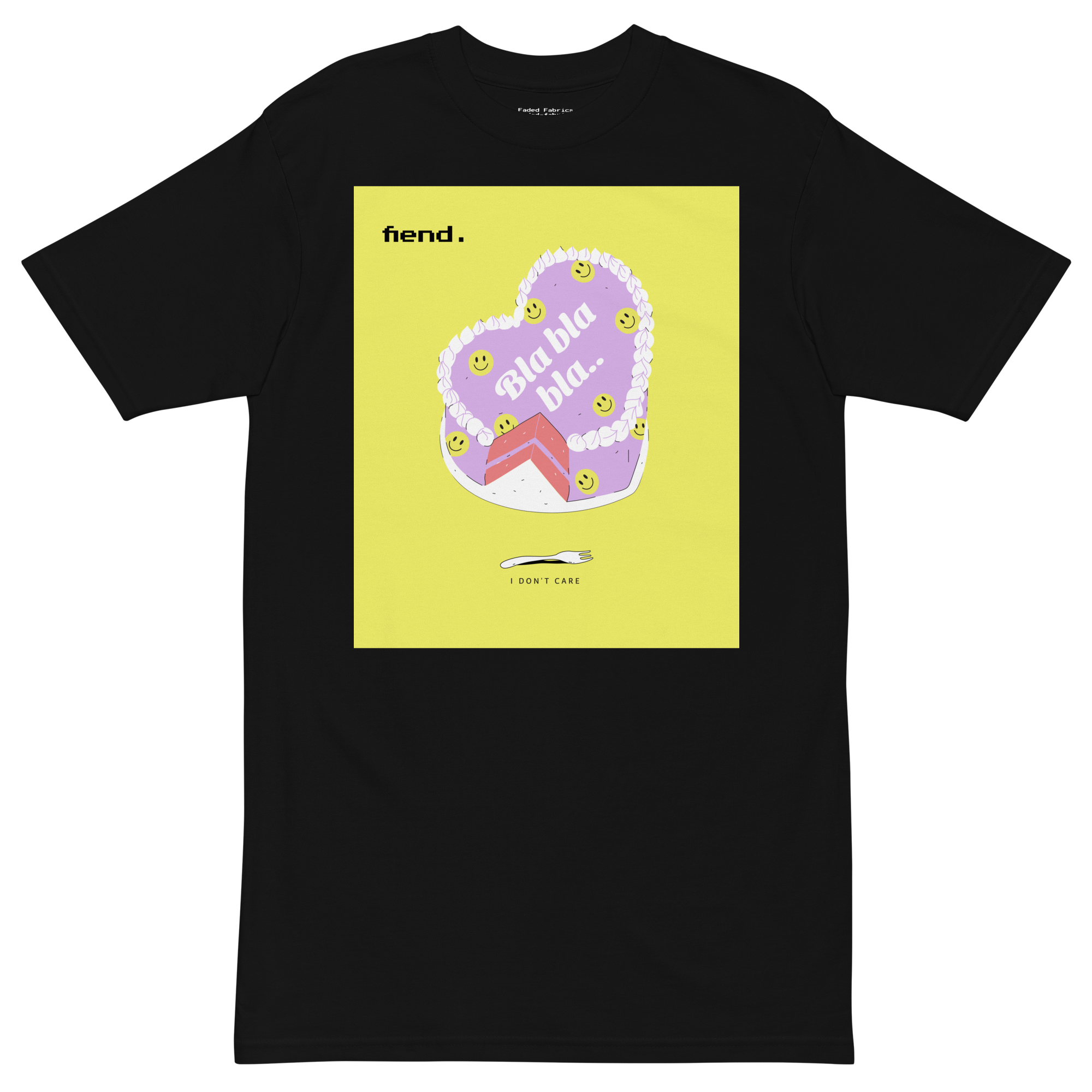 Cake Fiend "I don't care" Premium Heavyweight Tee