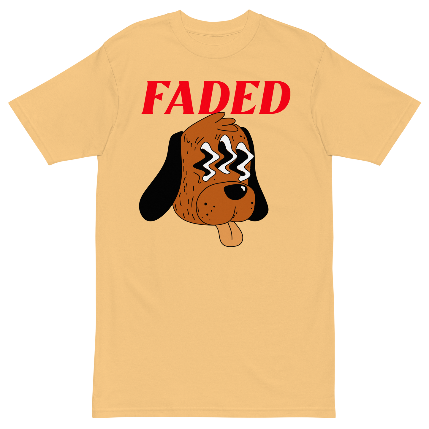 Red "Faded For All The Dogs" Heavyweight T-Shirt