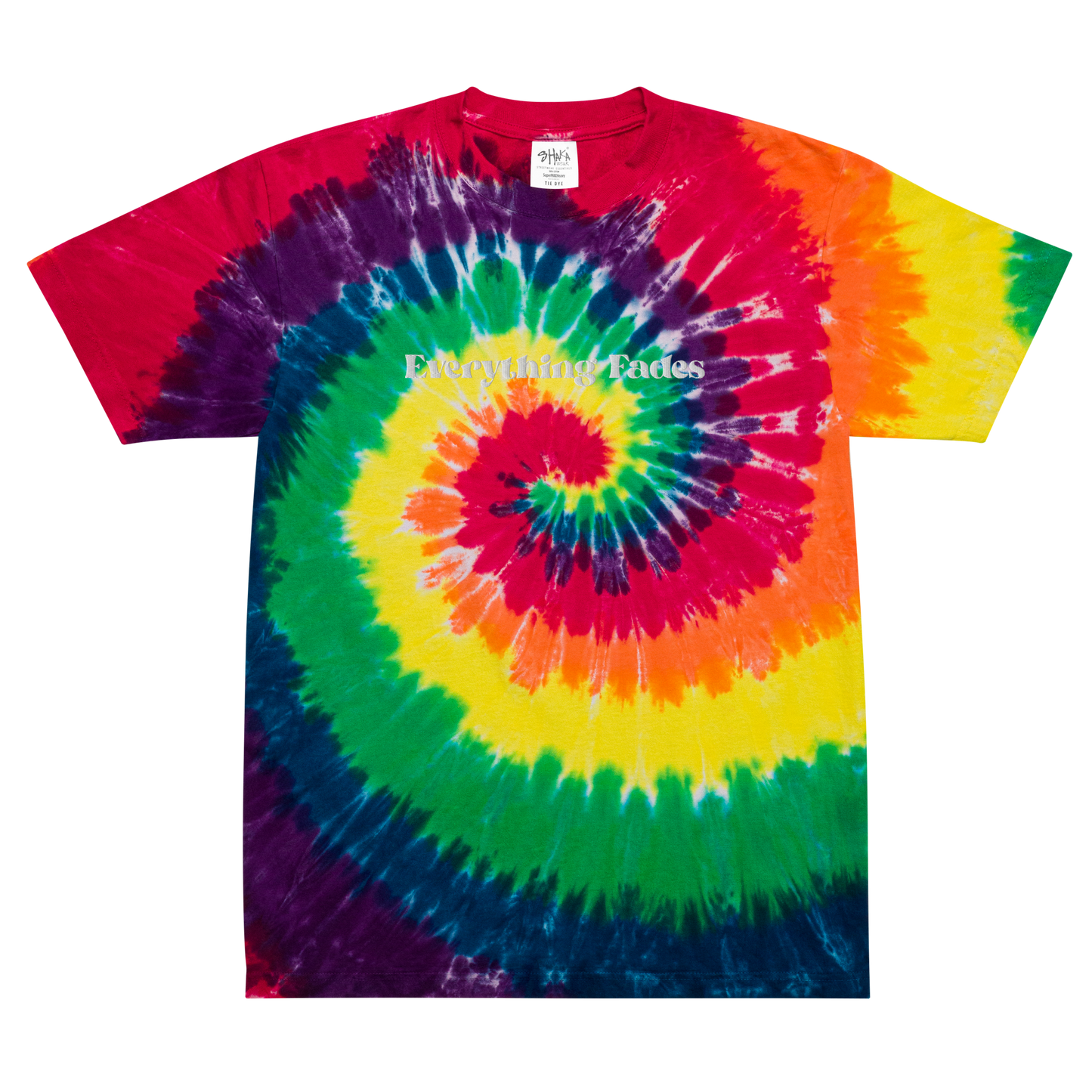 Embroidered Everything Fades Oversized Tie-Dye T-Shirt