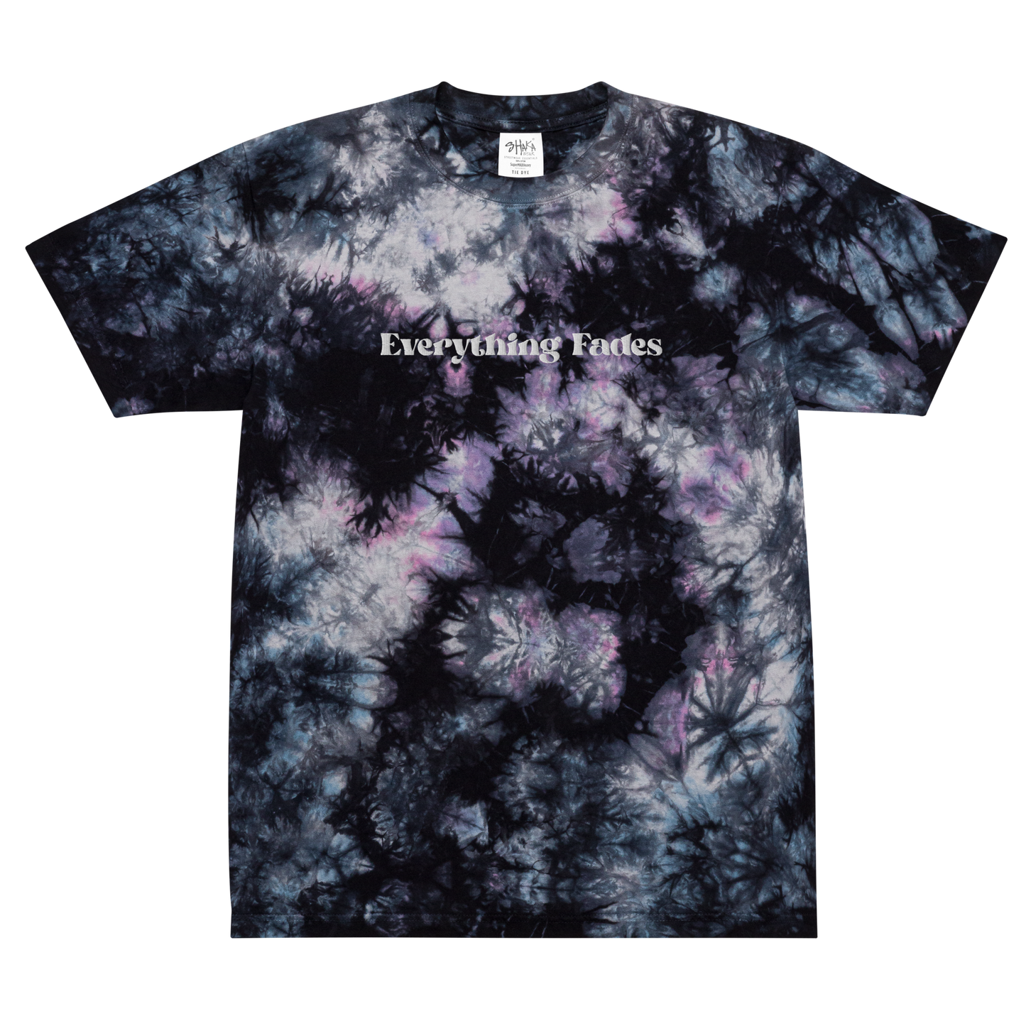 Embroidered Everything Fades Oversized Tie-Dye T-Shirt