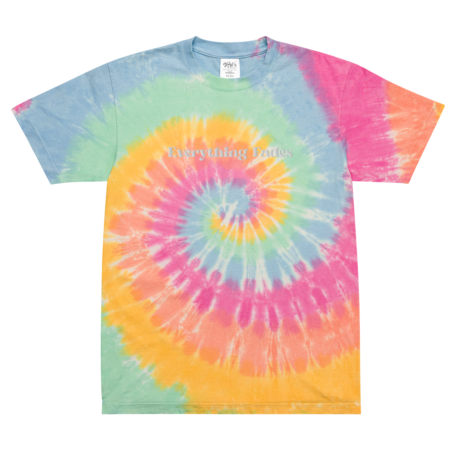 Embroidered Everything Fades Oversized Tie-Dye T-Shirt