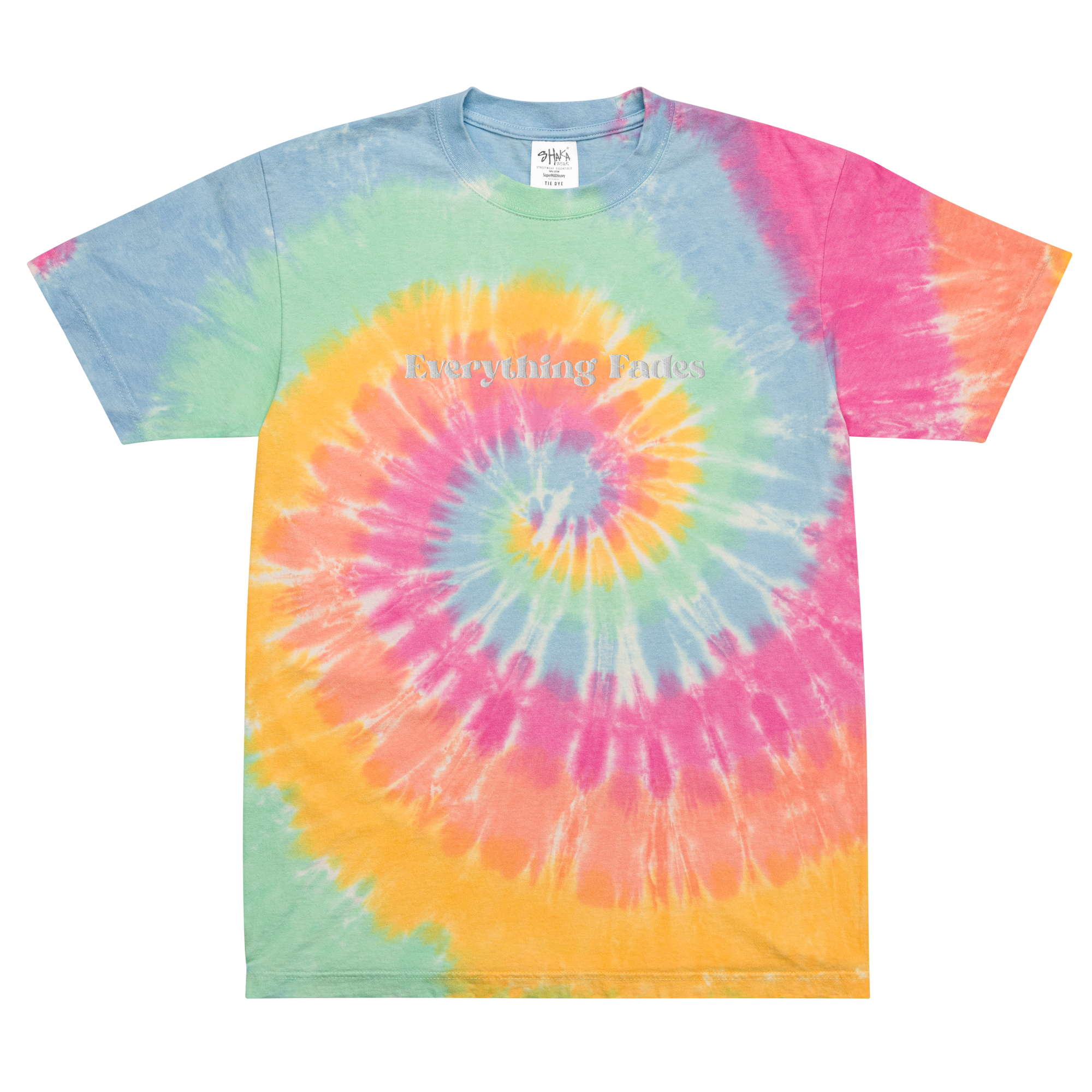 Embroidered Everything Fades Oversized Tie-Dye T-Shirt