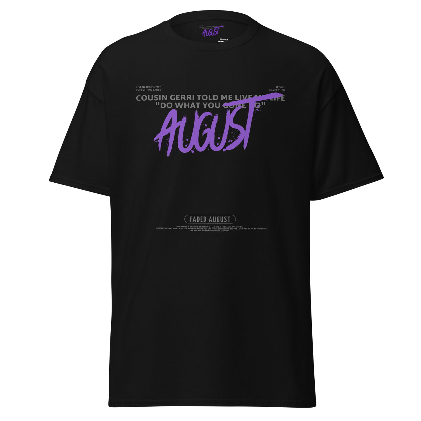 Faded August Gerri (Purple/Grey Logo) Official Unisex Classic Tee