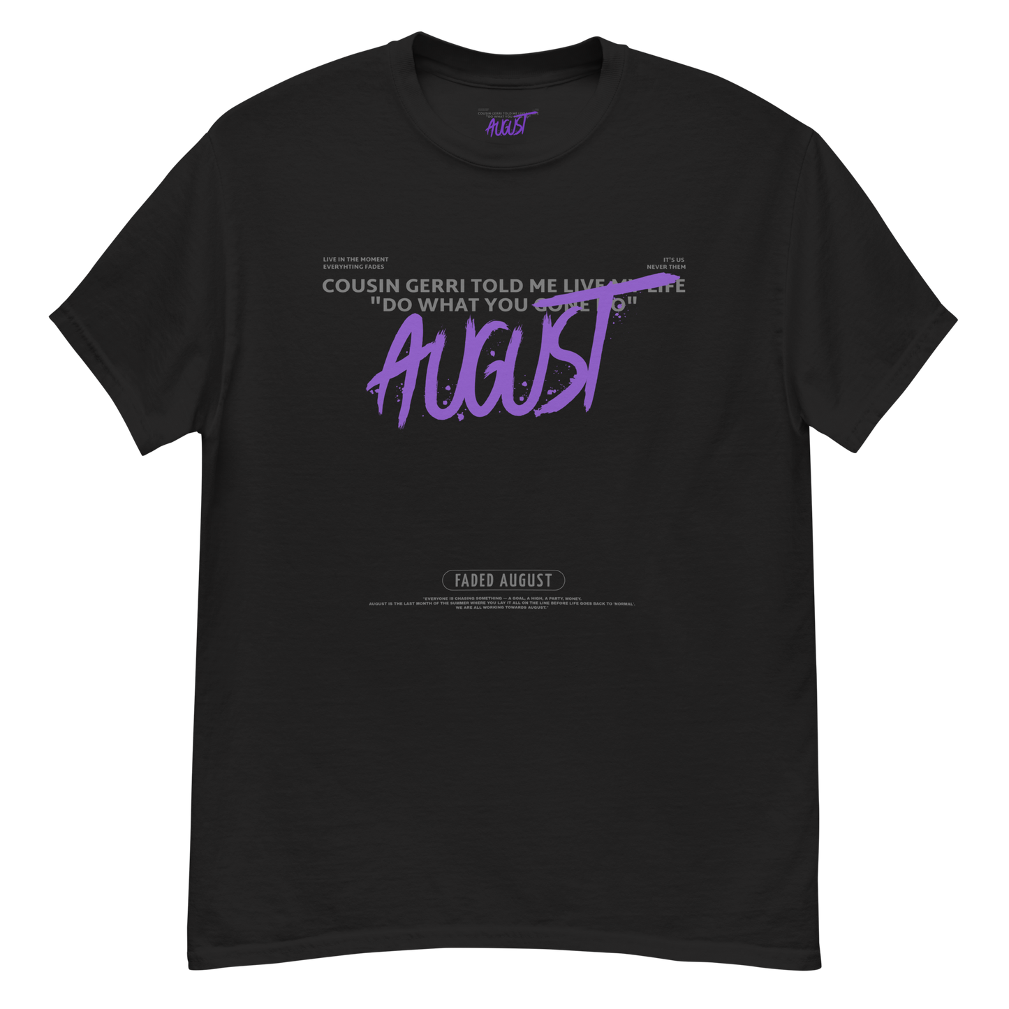 Faded August Gerri (Purple/Grey Logo) Official Unisex Classic Tee