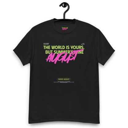 Faded August (Neon Green/Pink Logo) Official Unisex Classic Tee