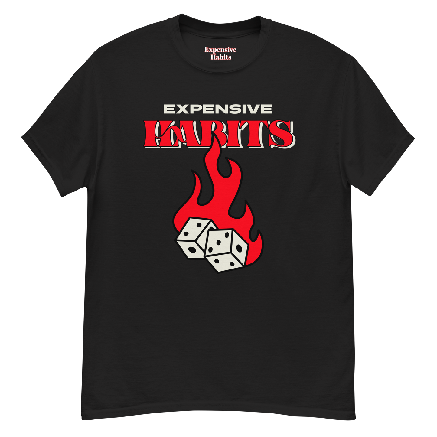 Expensive Habits (Rolling Dice) (Red Logo) Unisex Tee