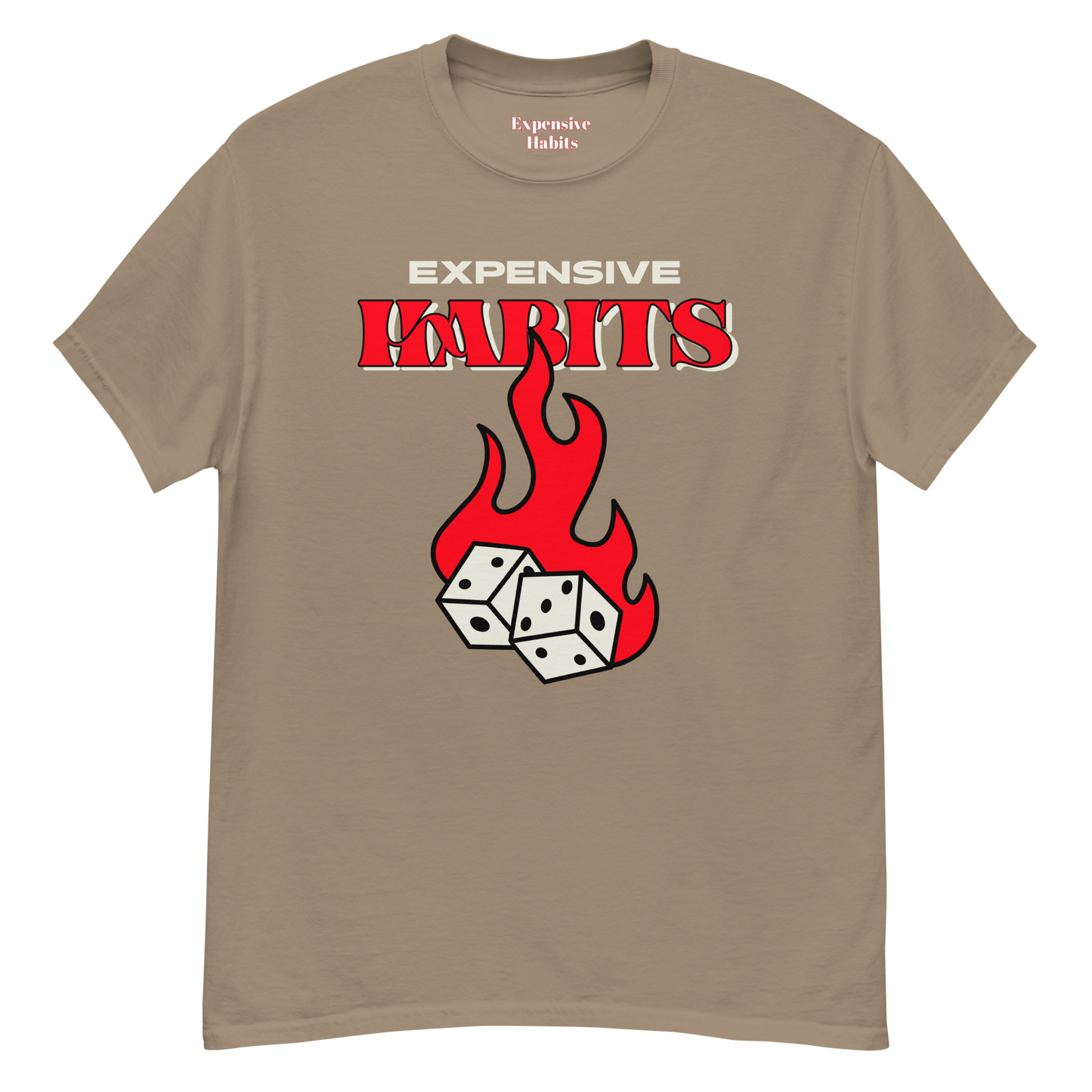 Expensive Habits (Rolling Dice) (Red Logo) Unisex Tee