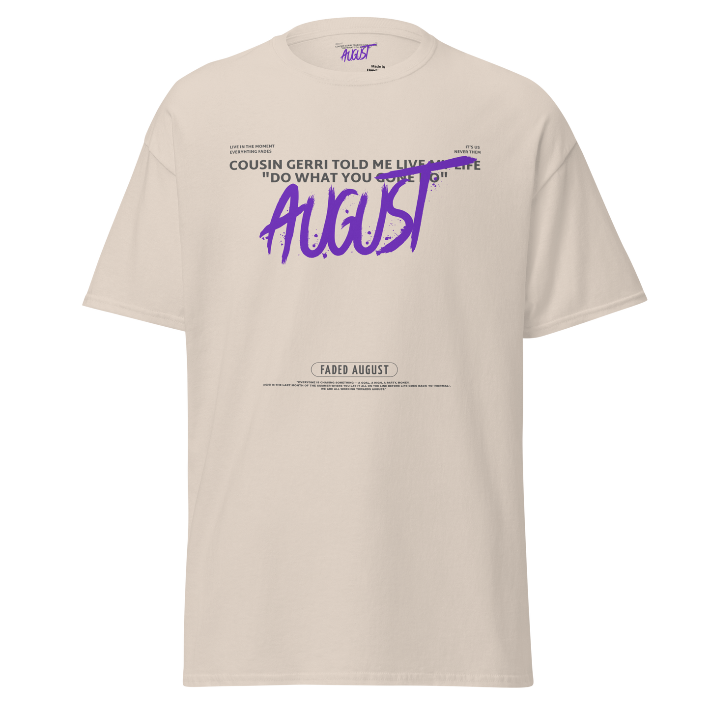 Faded August Gerri (Purple/Grey Logo) Official Unisex Classic Tee