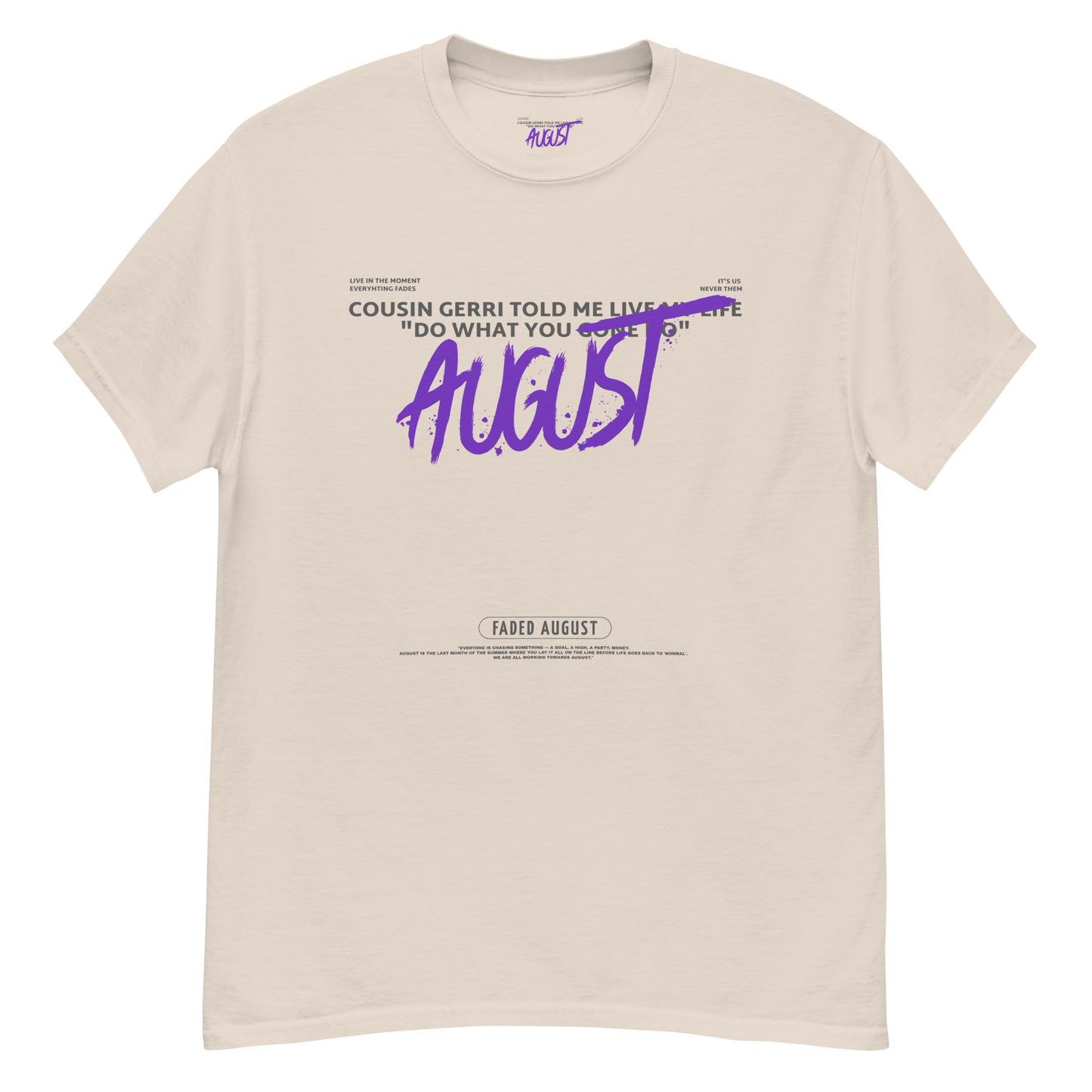 Faded August Gerri (Purple/Grey Logo) Official Unisex Classic Tee