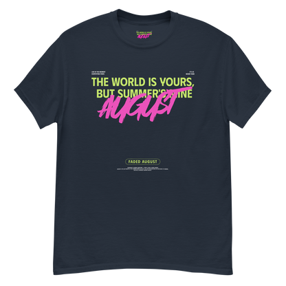 Faded August (Neon Green/Pink Logo) Official Unisex Classic Tee