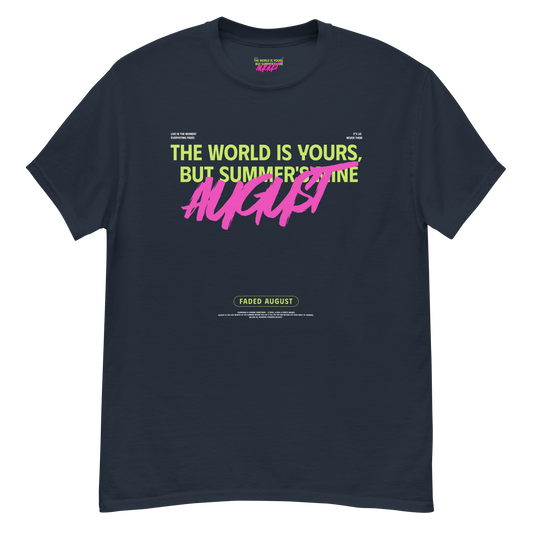 Faded August (Neon Green/Pink Logo) Official Unisex Classic Tee