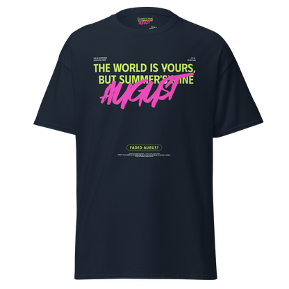 Faded August (Neon Green/Pink Logo) Official Unisex Classic Tee