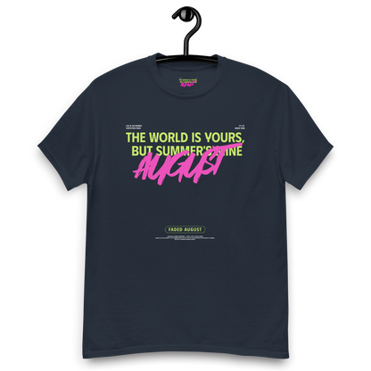 Faded August (Neon Green/Pink Logo) Official Unisex Classic Tee