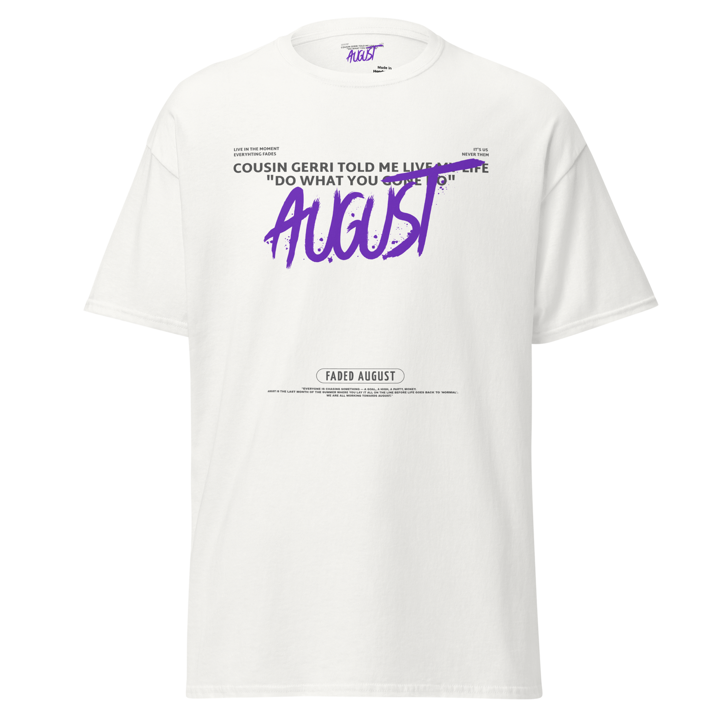 Faded August Gerri (Purple/Grey Logo) Official Unisex Classic Tee