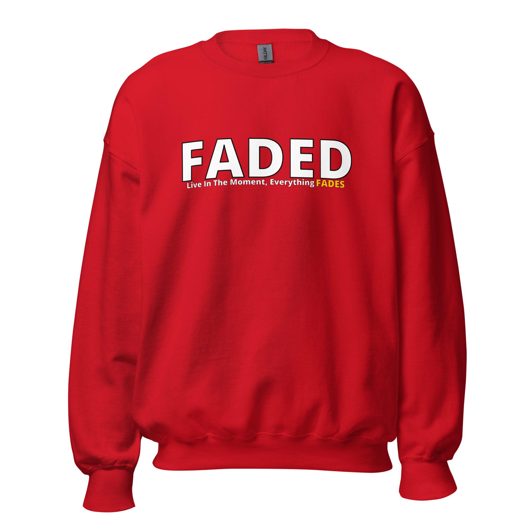 Faded (Subtle Yellow Logo) "Live In The Moment" Unisex Sweatshirt