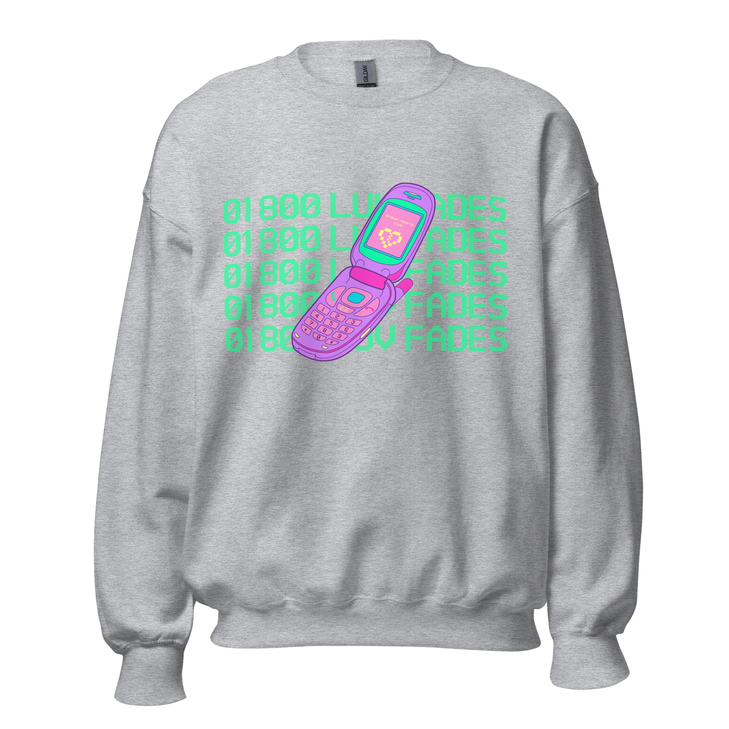 1-800-LUV-FADES "Broken Heart Club Cellphone" Unisex Sweatshirt