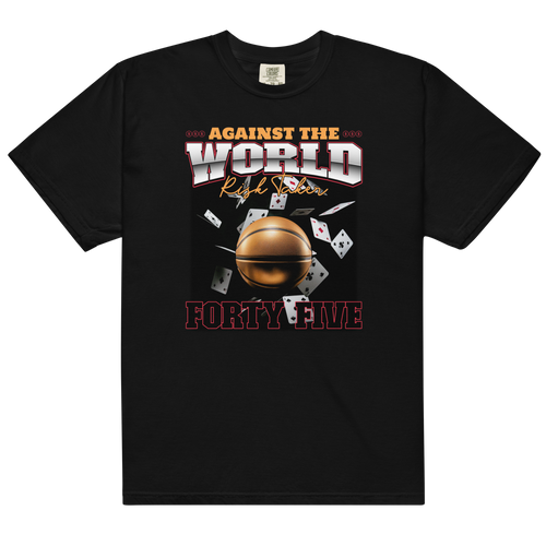 45: Against The World Risk Taker Heavyweight T-Shirt - Faded Fabrics
