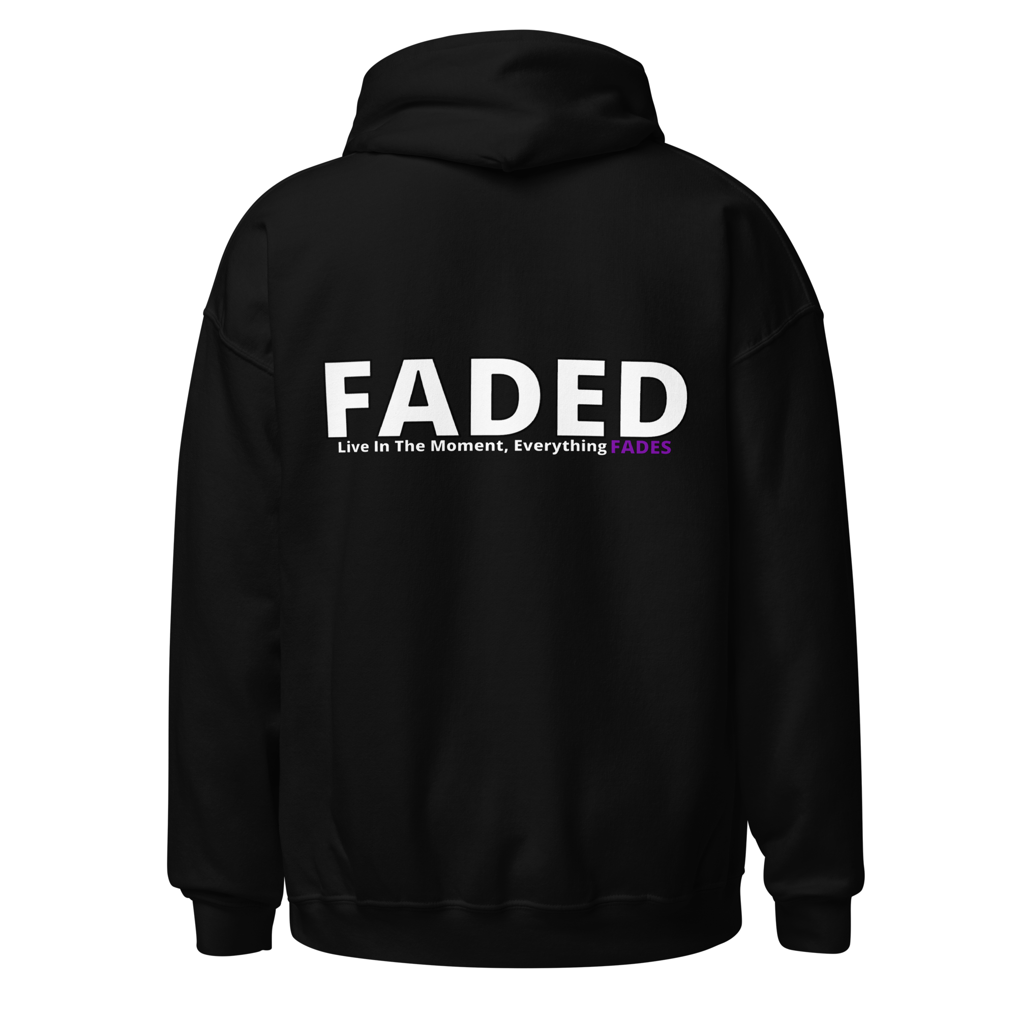 Faded (Subtle Purple Logo/Left Breast/Back Logo) "Live In The Moment" Unisex Hoodie