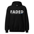 Faded (Subtle Blue Logo) "Live In The Moment" Unisex Hoodie - Faded Fabrics