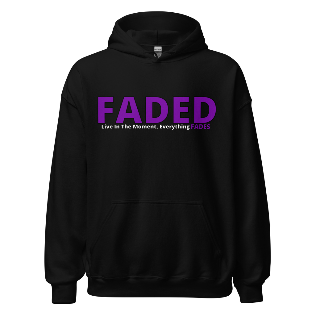 Faded (Purple Logo) "Live In The Moment" Unisex Hoodie