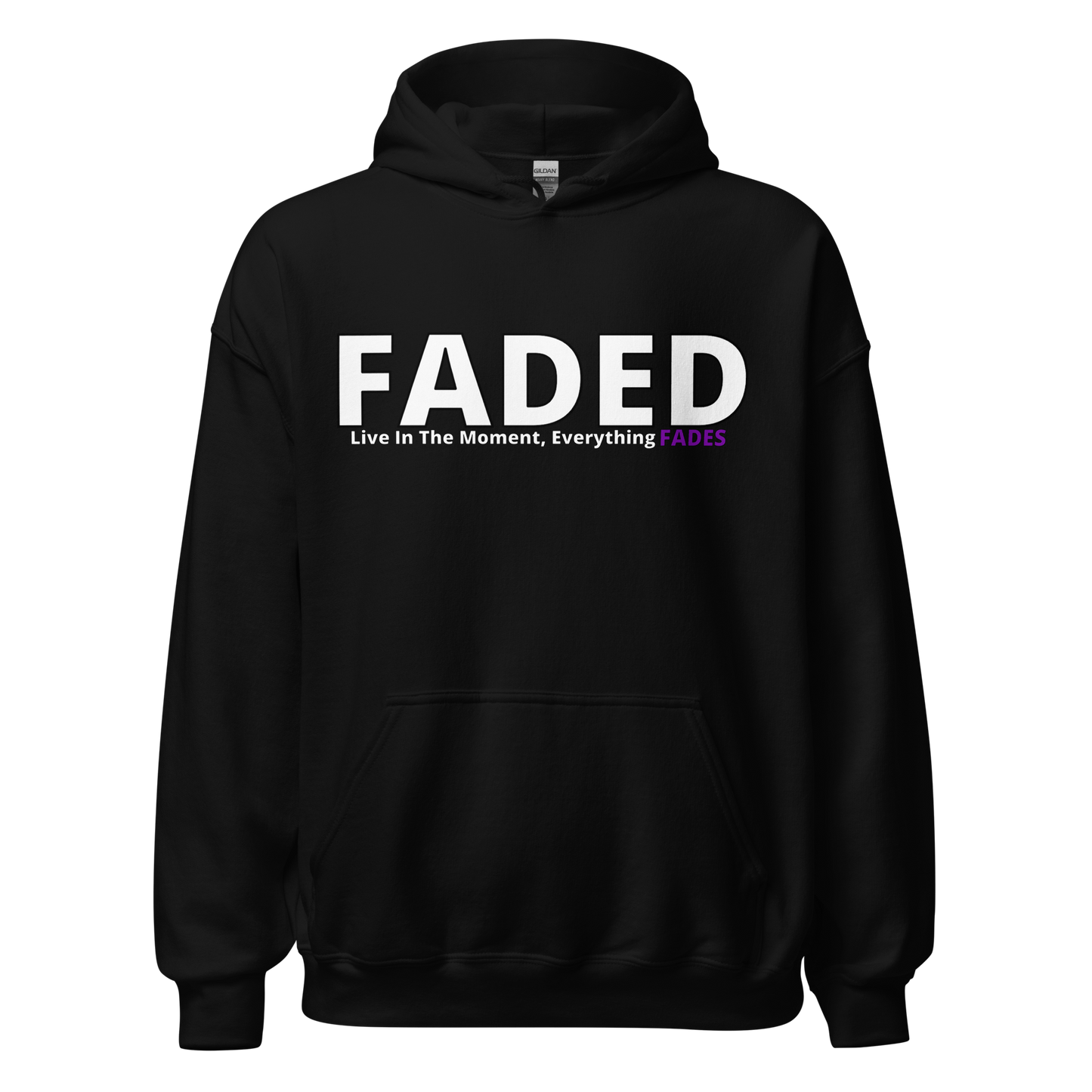 Faded (Subtle Purple Logo) "Live The Moment" Unisex Hoodie