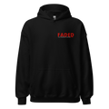 Faded (Red Logo/Left Breast/Back Logo) "Live In The Moment" Unisex Hoodie - Faded Fabrics