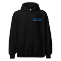 Faded (Blue Logo/Left Breast/Back Logo) "Live In The Moment" Unisex Hoodie - Faded Fabrics
