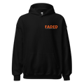 Faded (Orange Logo/Left Breast/Back Logo) "Live In The Moment" Unisex Hoodie - Faded Fabrics