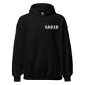 Faded (Subtle Blue Logo/Left Breast/Back Logo) "Live In The Moment" Unisex Hoodie - Faded Fabrics
