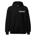 Faded (Subtle Pink Logo/Left Breast/Back Logo) "Live In The Moment" Unisex Hoodie - Faded Fabrics