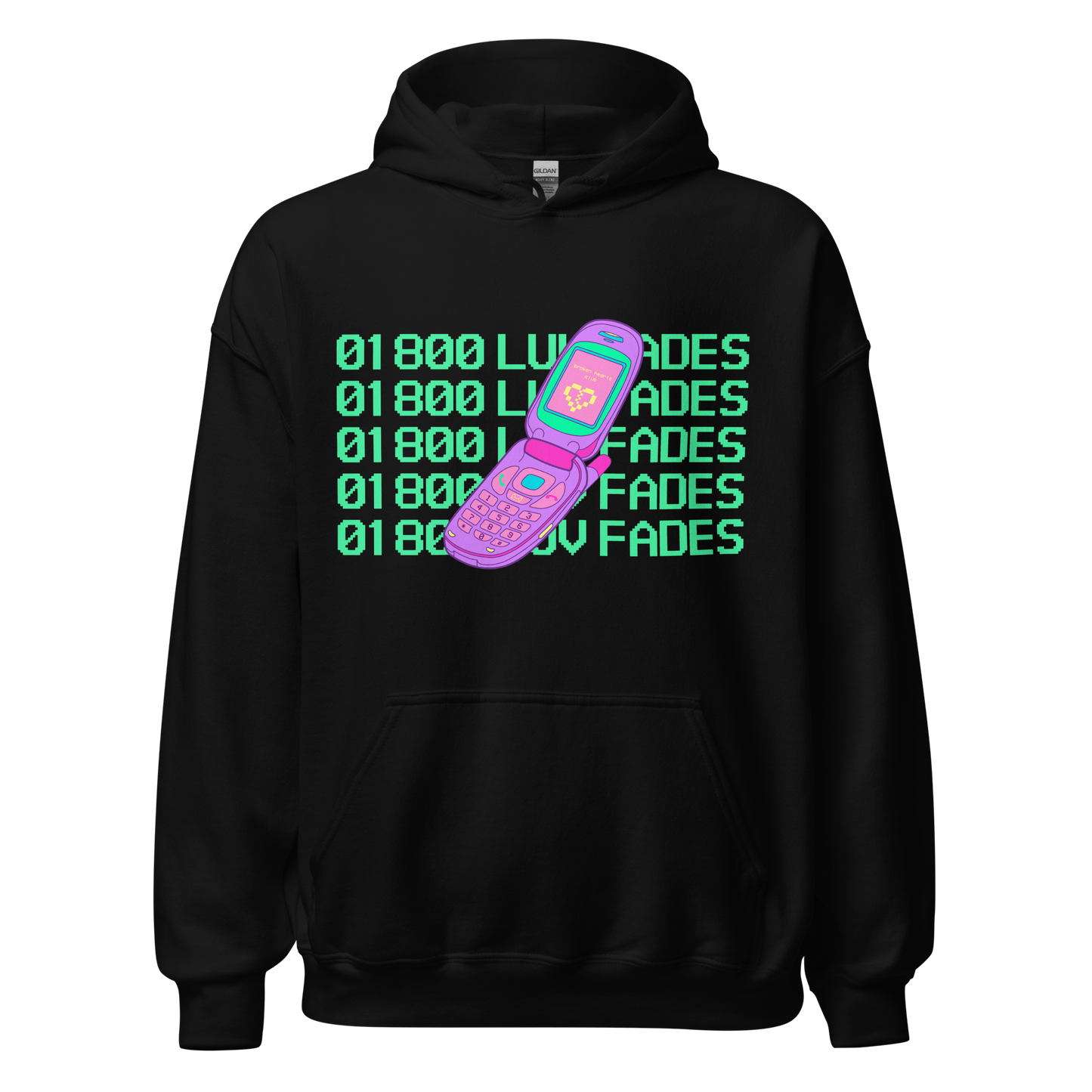 1-800-LUV-FADES "Broken Heart Club Cellphone" Unisex Hoodie