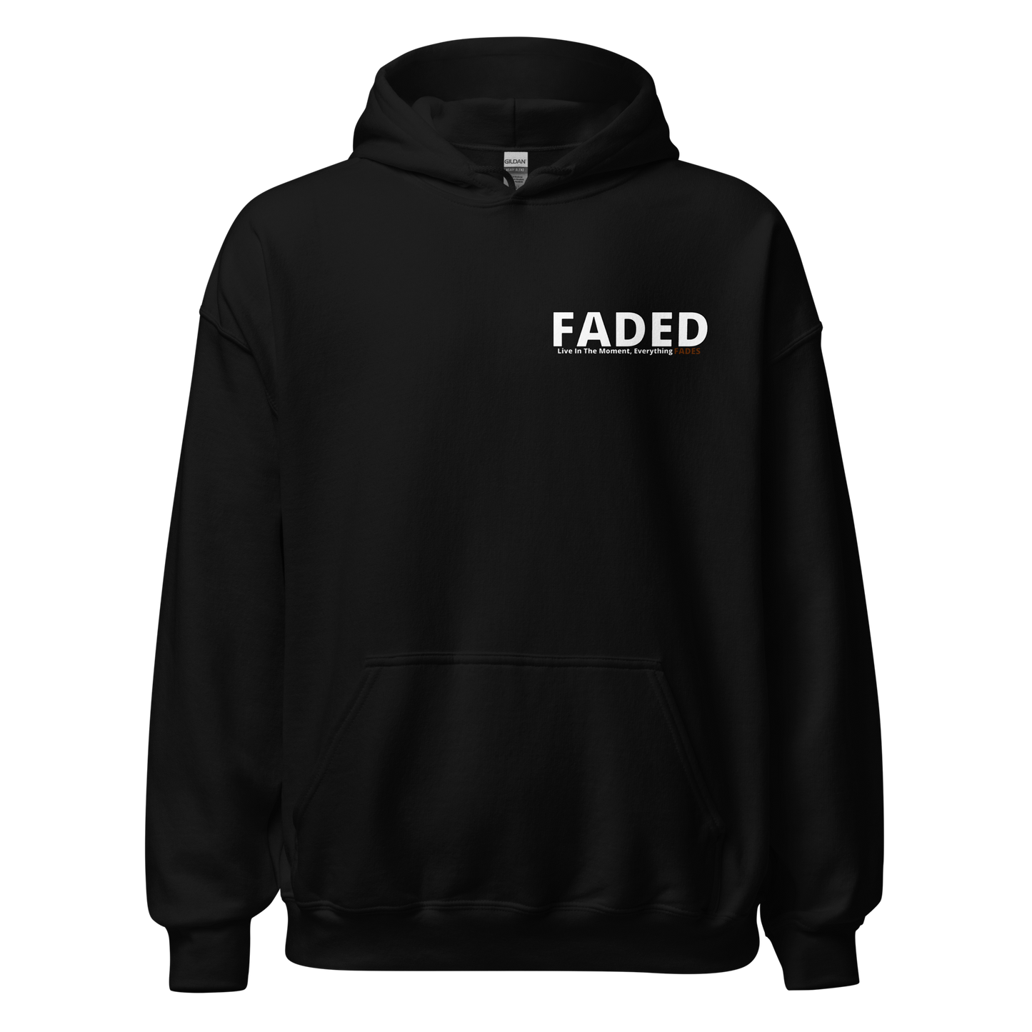 Faded (Subtle Brown Logo/Left Breast/Back Logo) "Live In The Moment" Unisex Hoodie