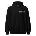 Faded (Grey Logo/Left Breast/Back Logo) "Live In The Moment" Unisex Hoodie - Faded Fabrics
