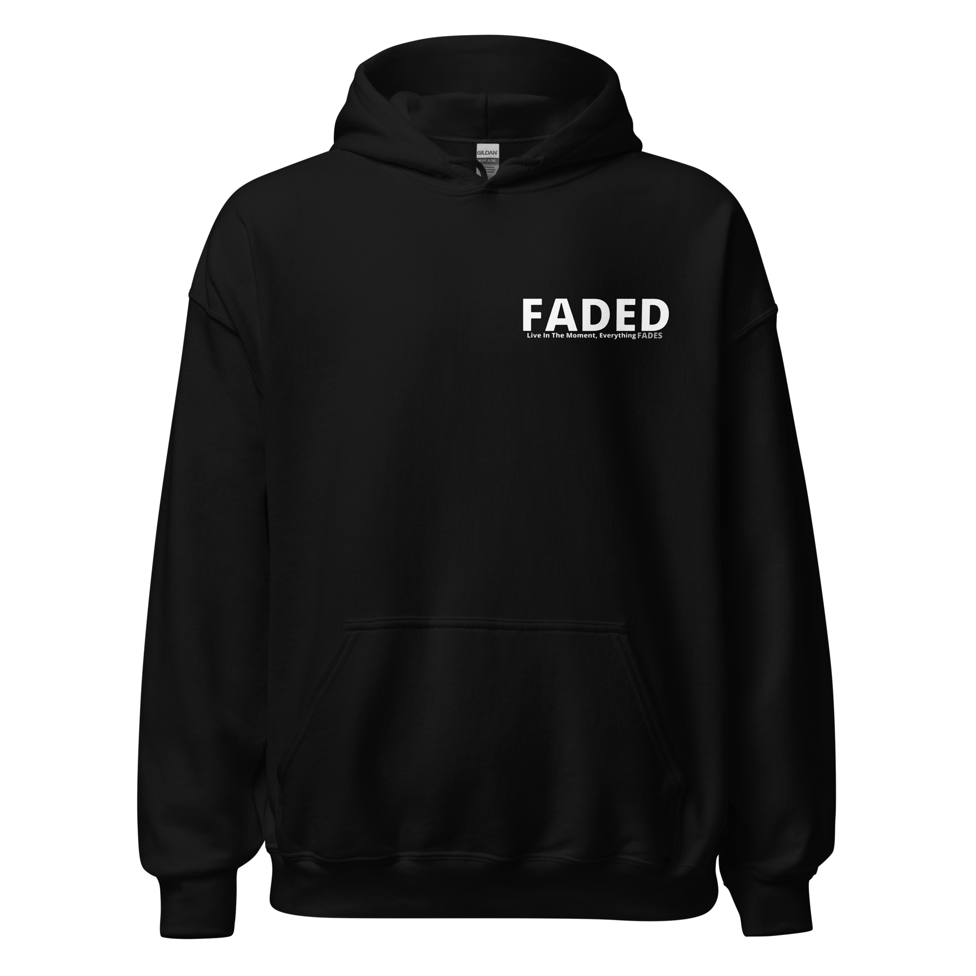 Faded (Subtle Grey Logo/Left Breast/Back Logo) "Live In The Moment" Unisex Hoodie