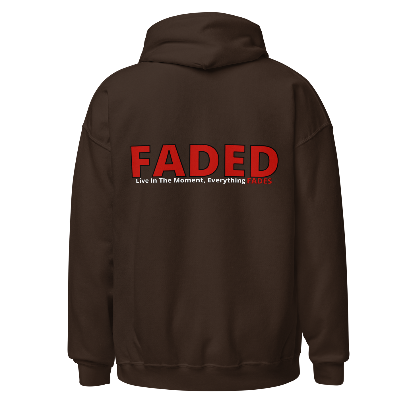 Faded (Red Logo/Left Breast/Back Logo) "Live In The Moment" Unisex Hoodie