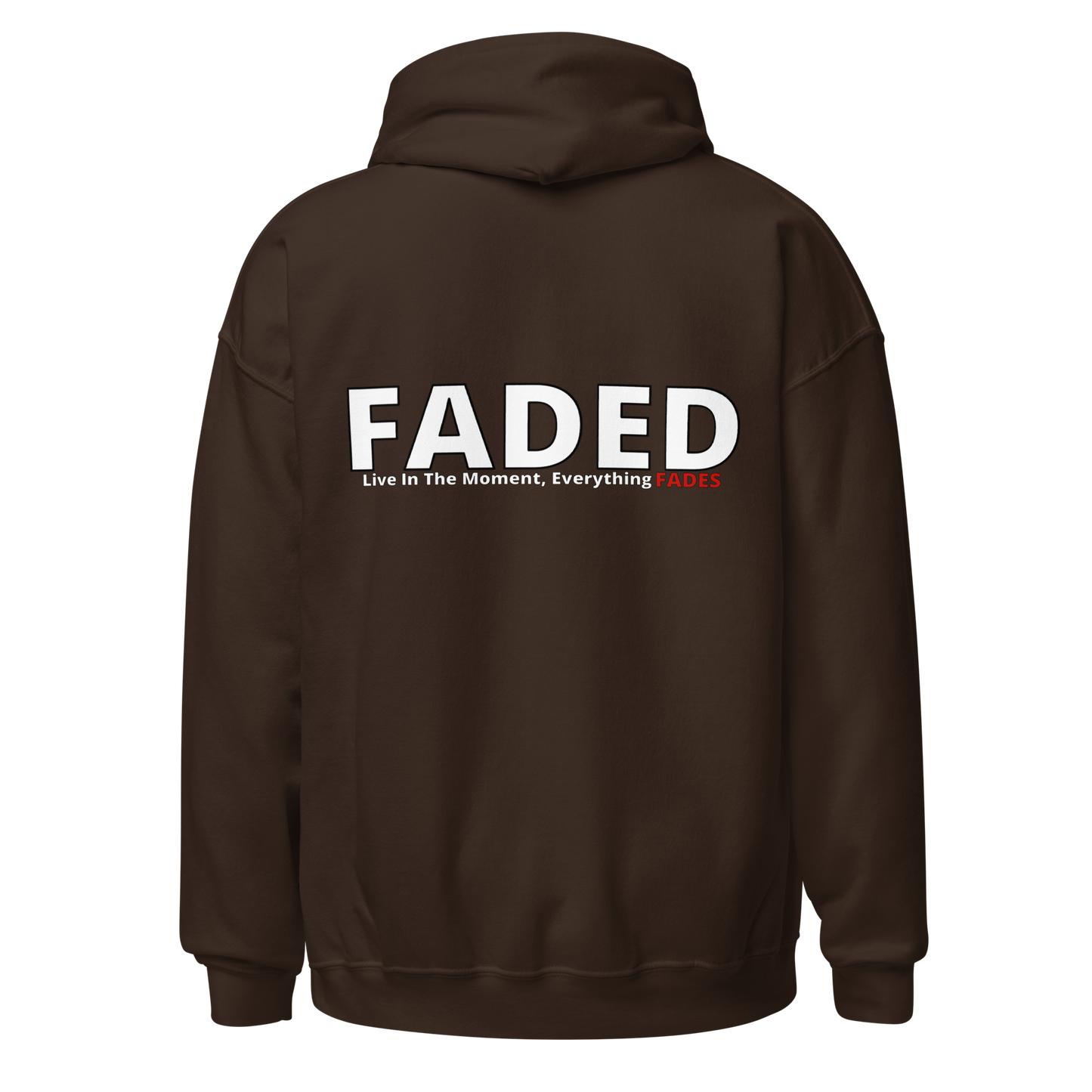 Faded (Subtle Red Logo/Left Breast/Back Logo) "Live In The Moment" Unisex Hoodie