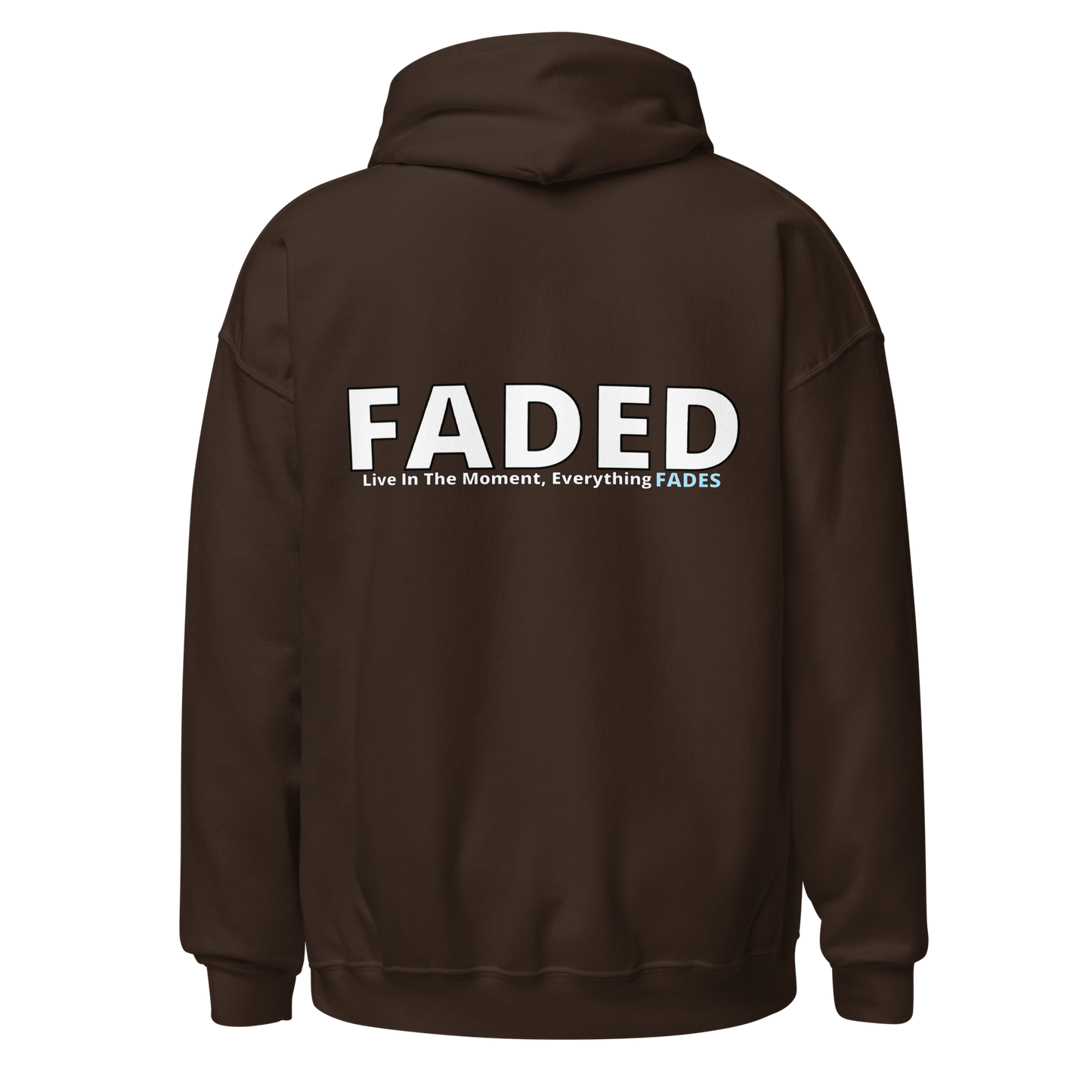 Faded (Subtle Blue Logo/Left Breast/Back Logo) "Live In The Moment" Unisex Hoodie