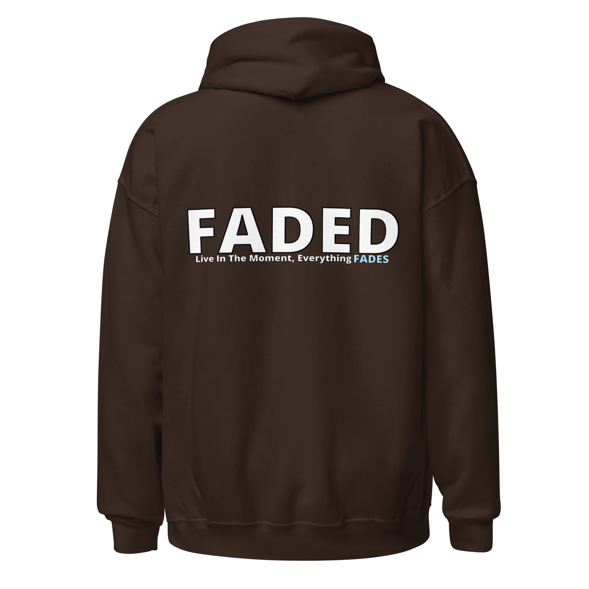 Faded (Subtle Blue Logo/Left Breast/Back Logo) "Live In The Moment" Unisex Hoodie