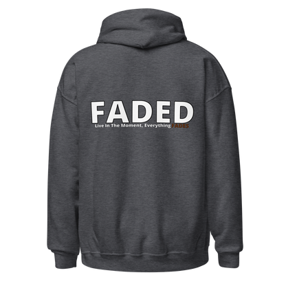 Faded (Subtle Brown Logo/Left Breast/Back Logo) "Live In The Moment" Unisex Hoodie