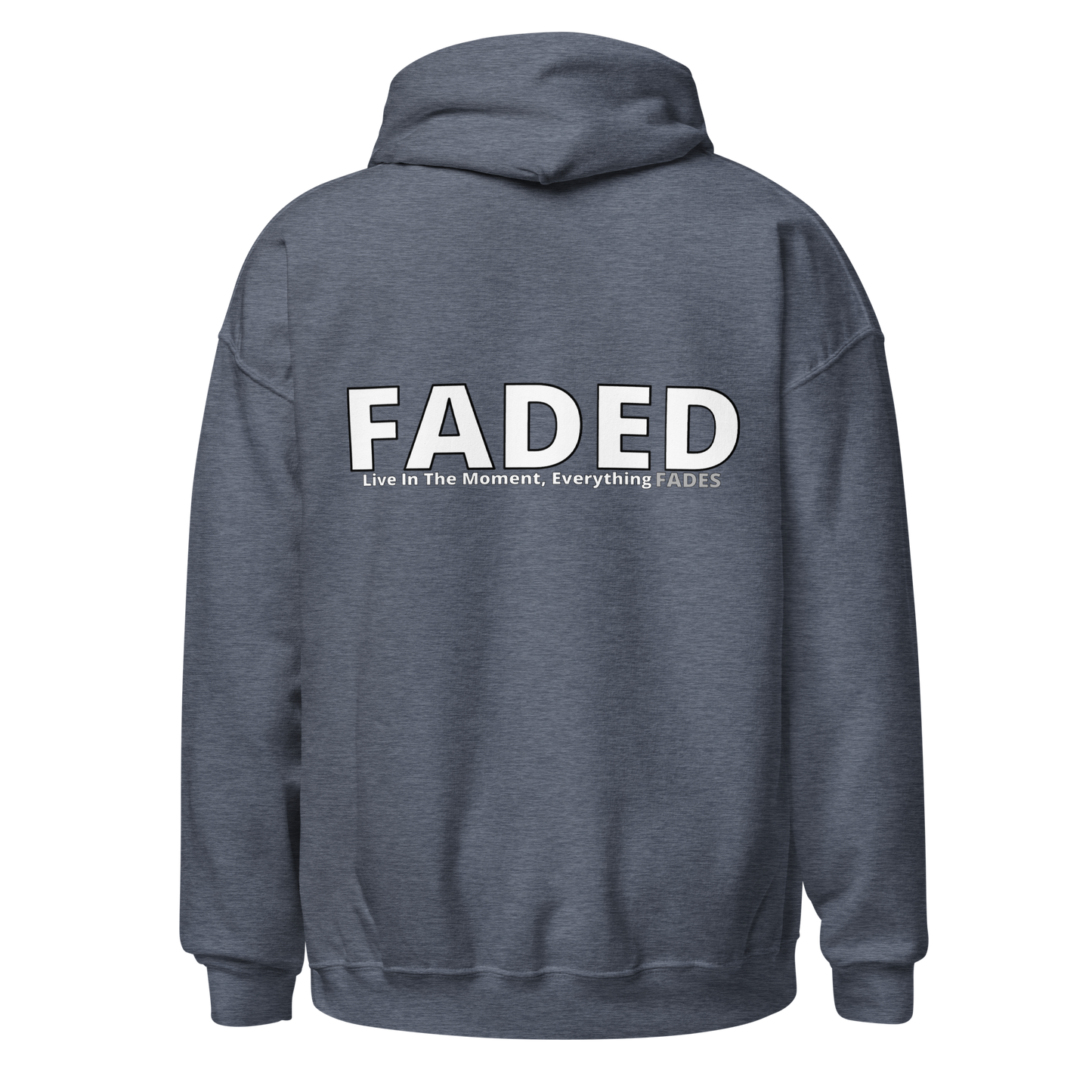 Faded (Subtle Grey Logo/Left Breast/Back Logo) "Live In The Moment" Unisex Hoodie