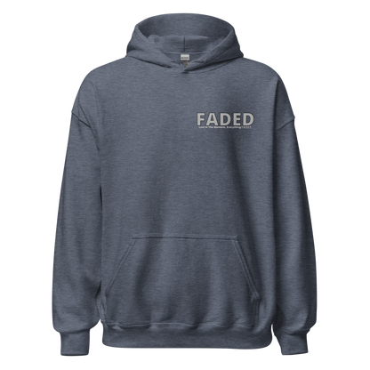 Faded (Grey Logo/Left Breast/Back Logo) "Live In The Moment" Unisex Hoodie