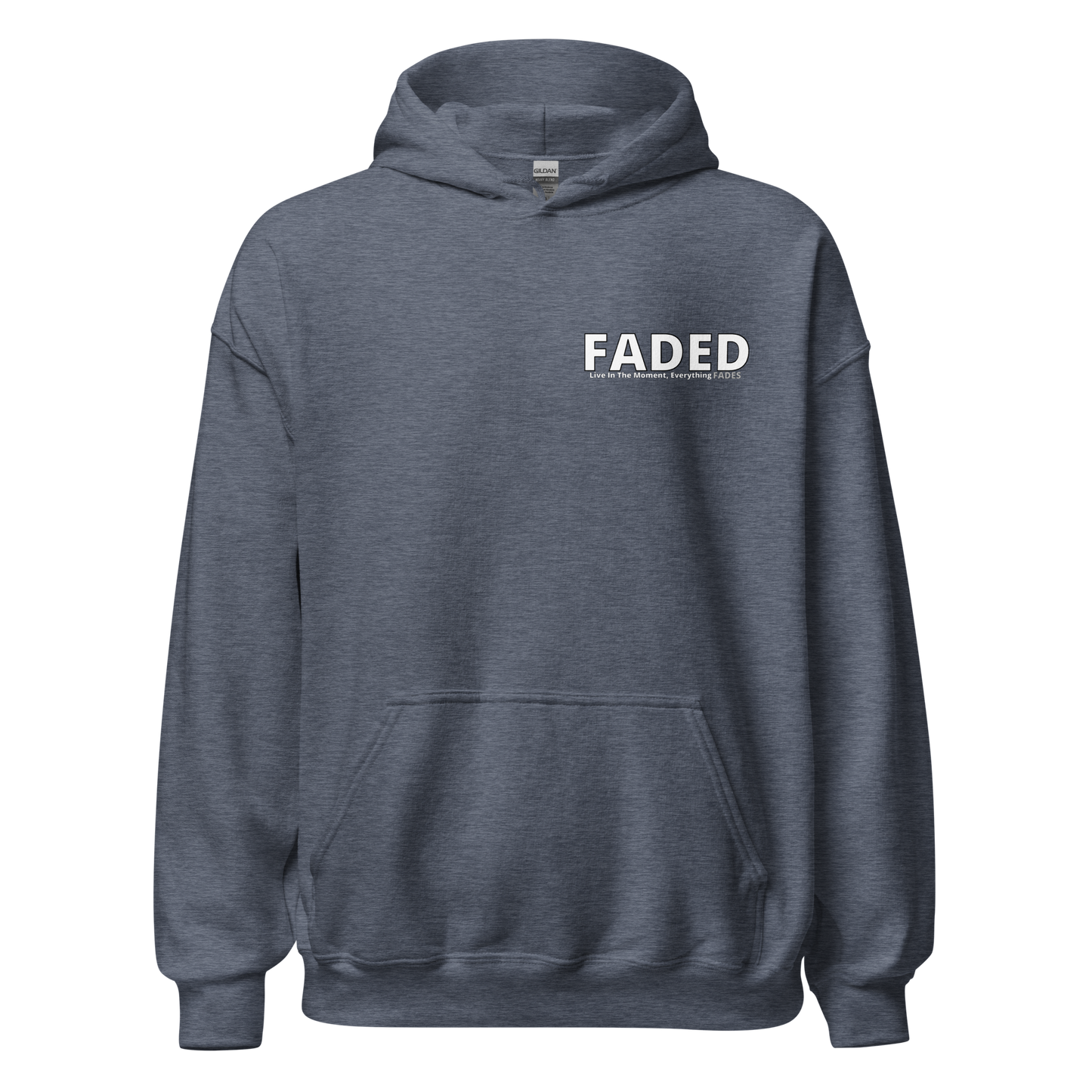 Faded (Subtle Grey Logo/Left Breast/Back Logo) "Live In The Moment" Unisex Hoodie