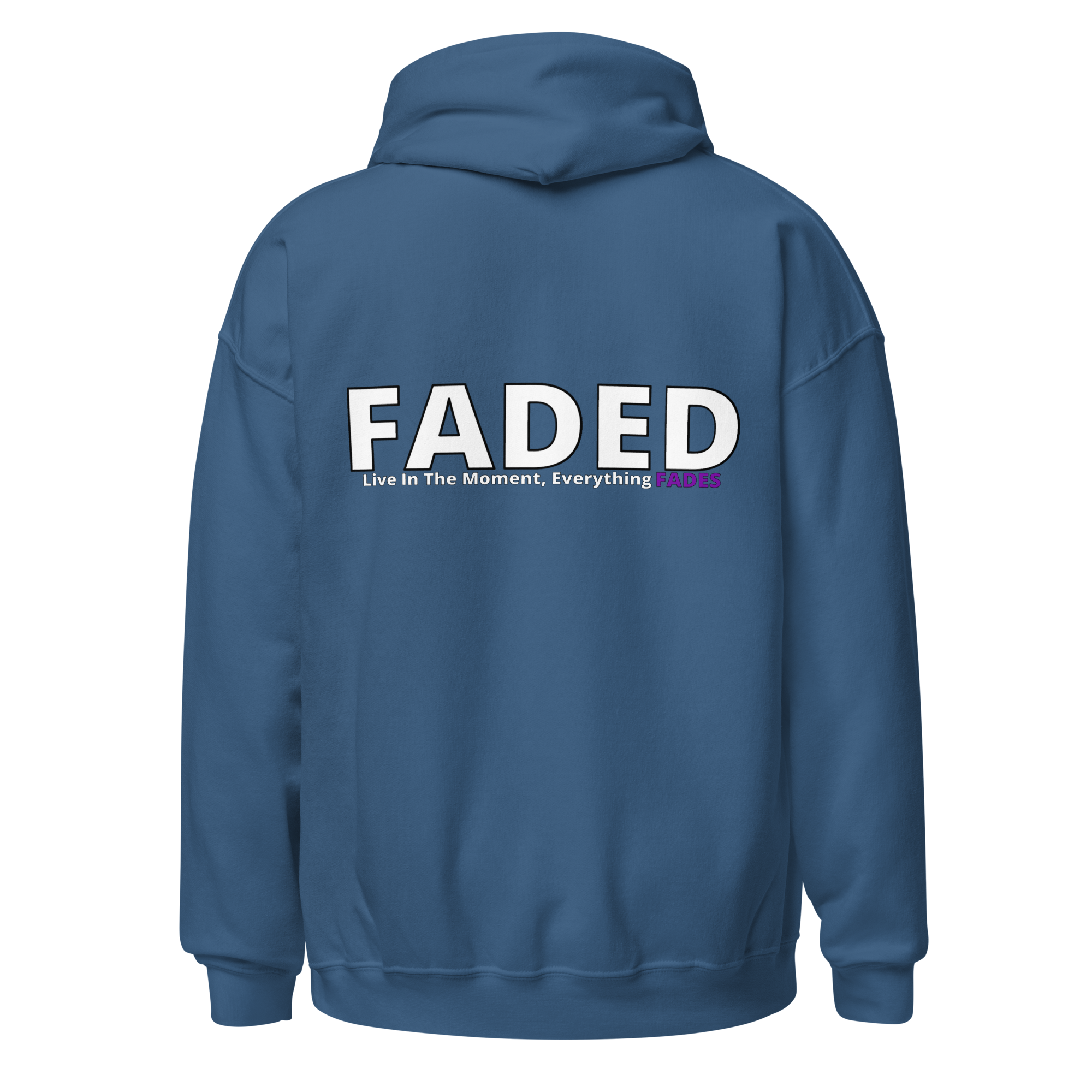 Faded (Subtle Purple Logo/Left Breast/Back Logo) "Live In The Moment" Unisex Hoodie