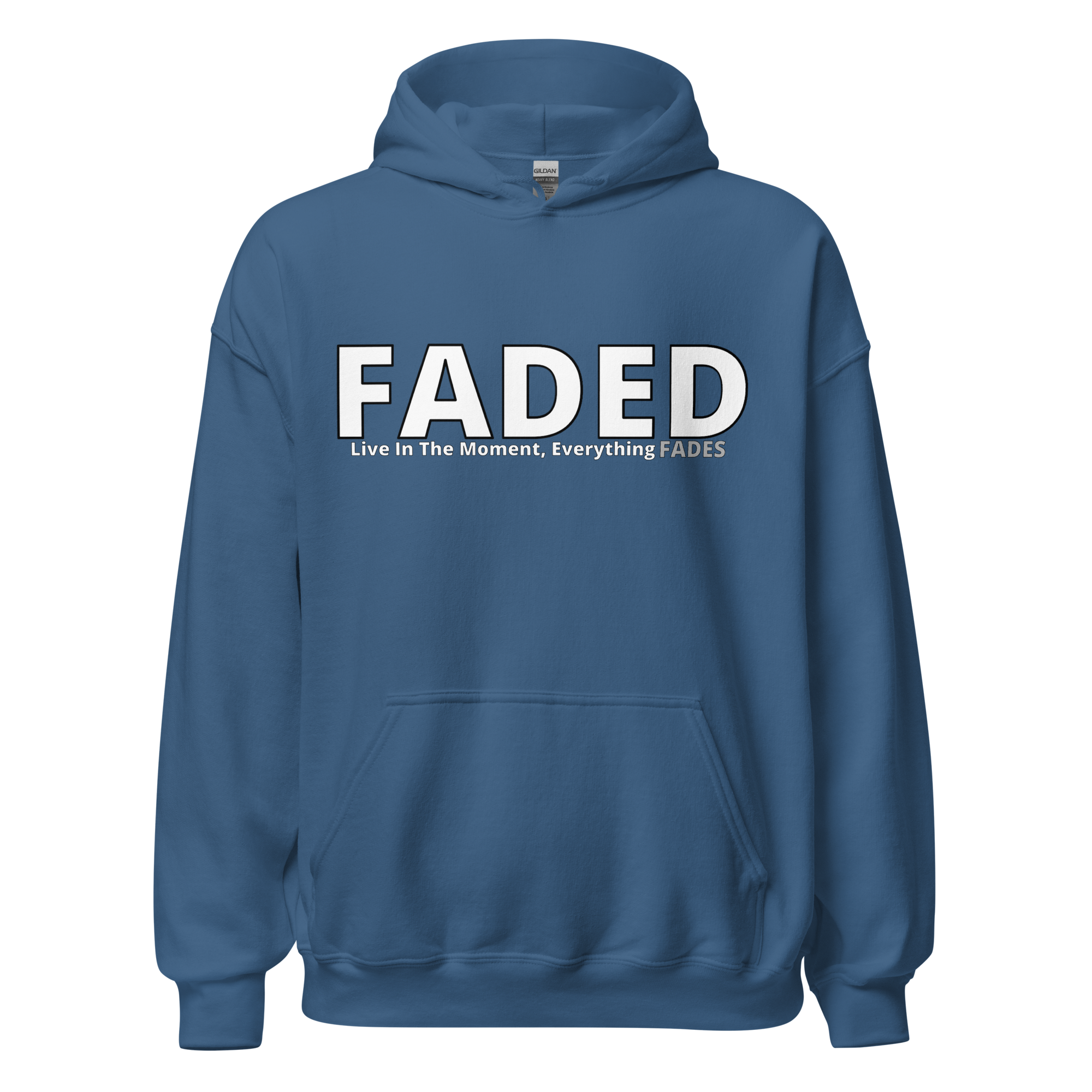 Faded (Subtle Grey Logo) "Live In The Moment" Unisex Hoodie