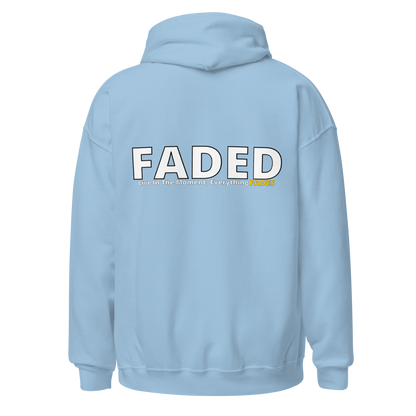 Faded (Subtle Yellow Logo/Left Breast/Back Logo) "Live In The Moment" Unisex Hoodie