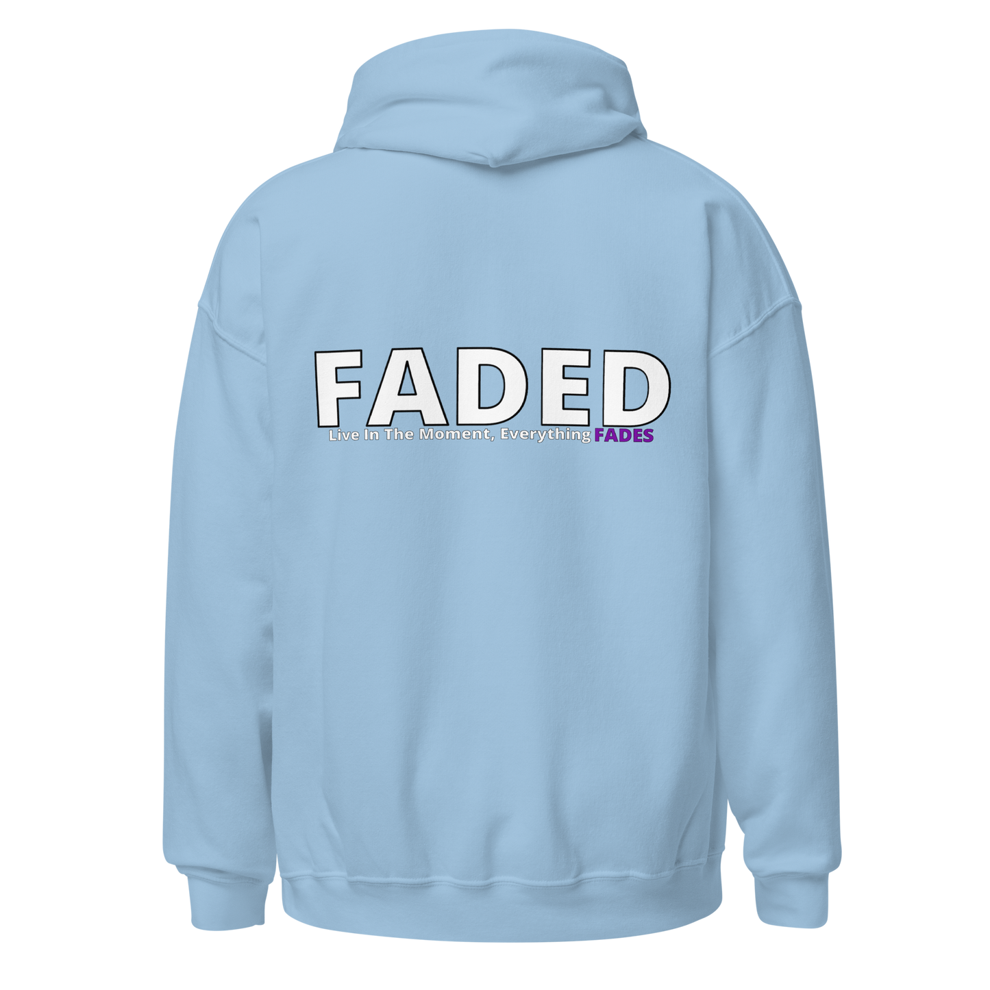 Faded (Subtle Purple Logo/Left Breast/Back Logo) "Live In The Moment" Unisex Hoodie