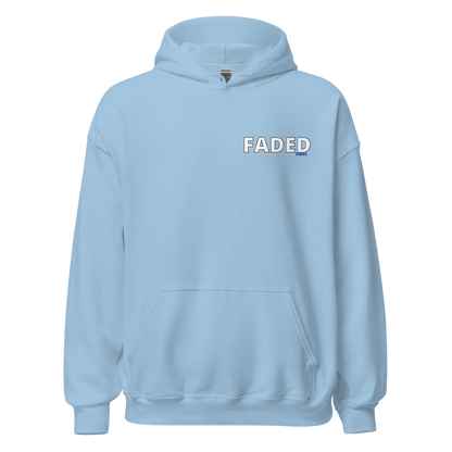 Faded (Subtle Blue Logo/Left Breast/Back Logo) "Live In The Moment" Unisex Hoodie