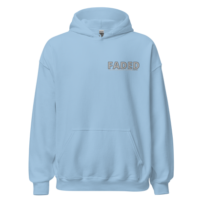 Faded (Grey Logo/Left Breast/Back Logo) "Live In The Moment" Unisex Hoodie