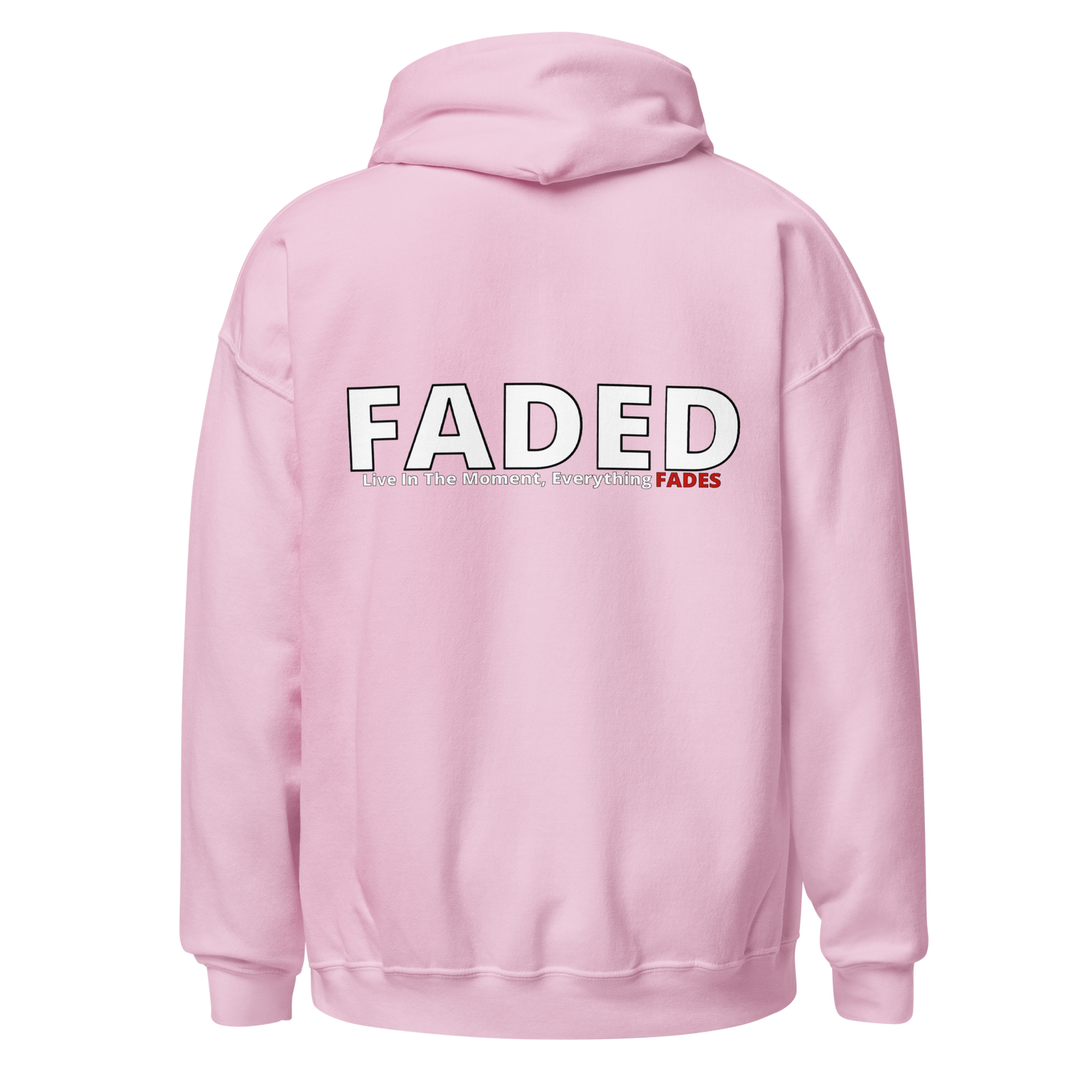 Faded (Subtle Red Logo/Left Breast/Back Logo) "Live In The Moment" Unisex Hoodie