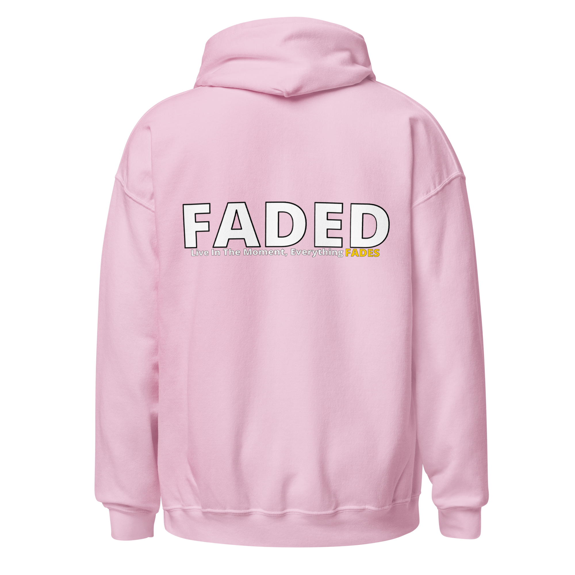 Faded (Subtle Yellow Logo/Left Breast/Back Logo) "Live In The Moment" Unisex Hoodie